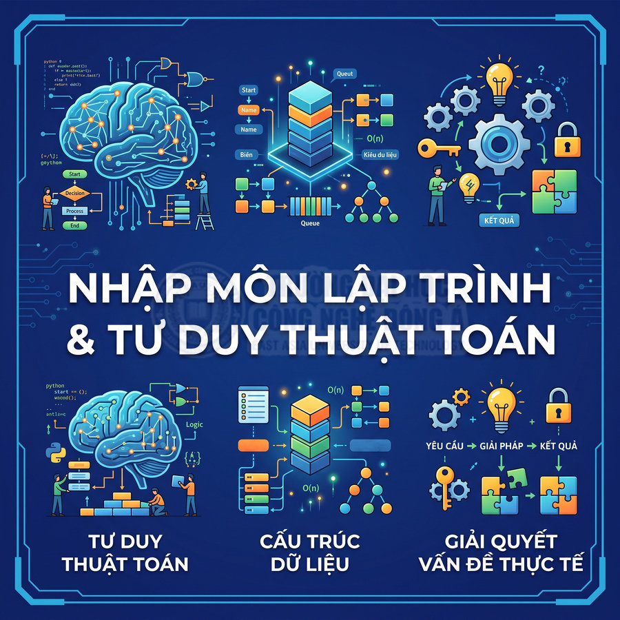 Khóa học nhập môn lập trình và tư duy thuật toán với tư duy thuật toán, cấu trúc dữ liệu, giải quyết vấn đề