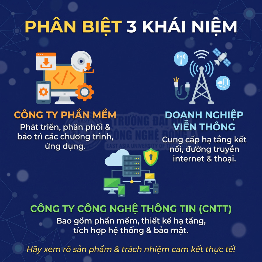 Nội dung phân biệt công ty phần mềm, doanh nghiệp viễn thông và công ty công nghệ thông tin CNTT
