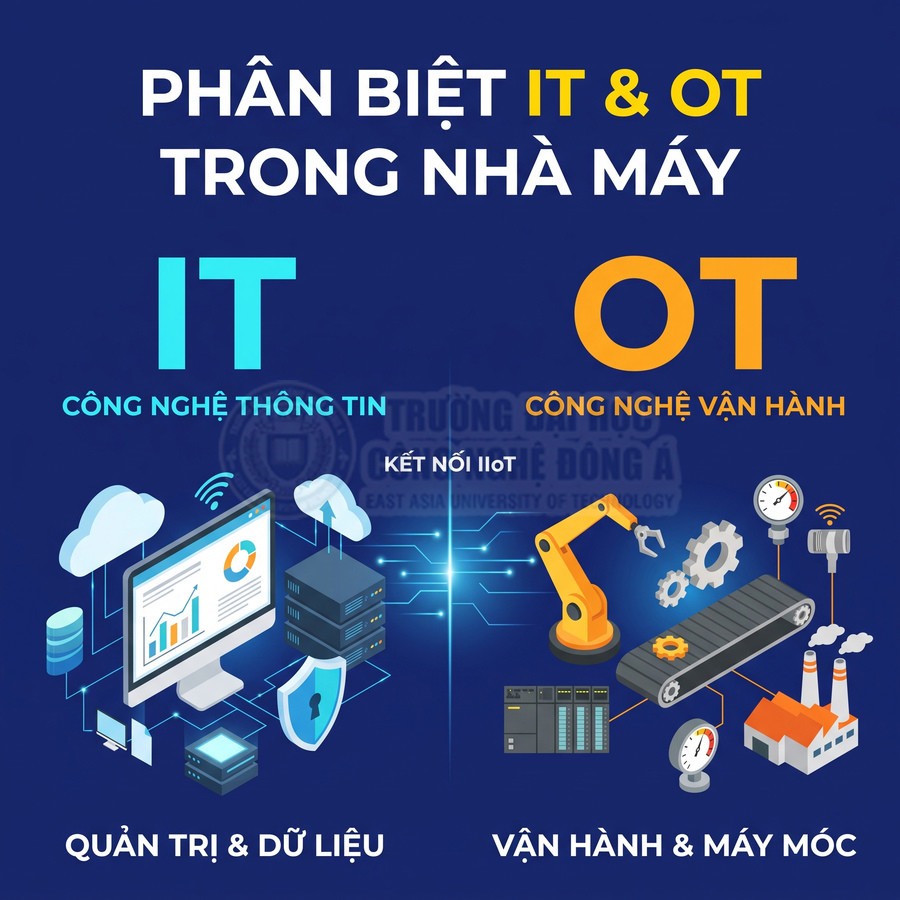 So sánh công nghệ IT quản trị dữ liệu và công nghệ OT vận hành máy móc trong nhà máy