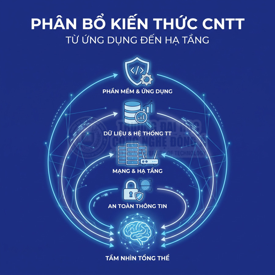 Phân bổ kiến thức CNTT từ phần mềm, dữ liệu, mạng và an toàn thông tin đến tầm nhìn tổng thể