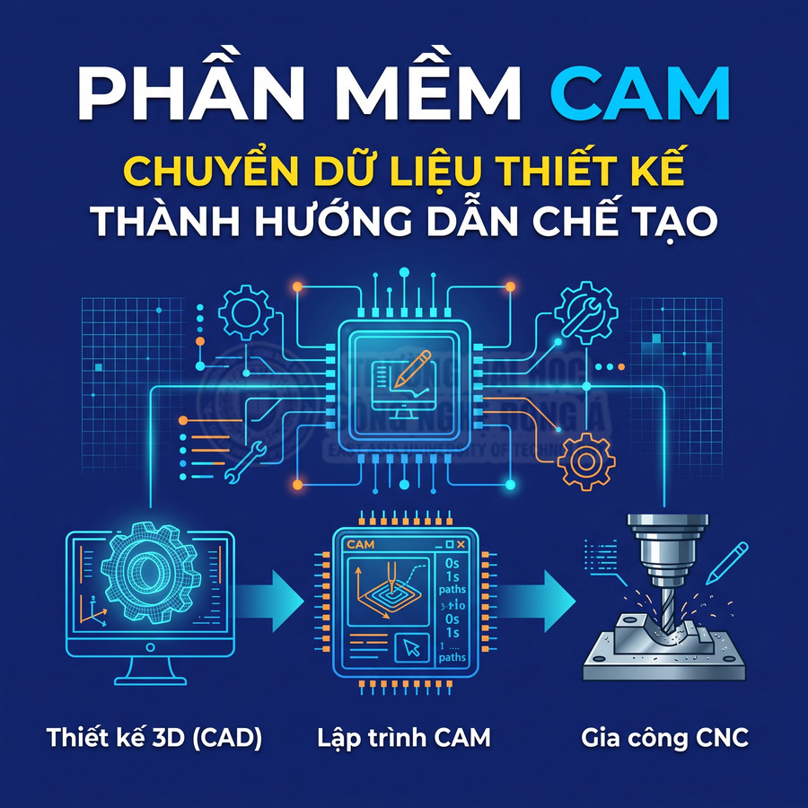 Phần mềm CAM chuyển dữ liệu thiết kế 3D CAD thành hướng dẫn lập trình gia công CNC