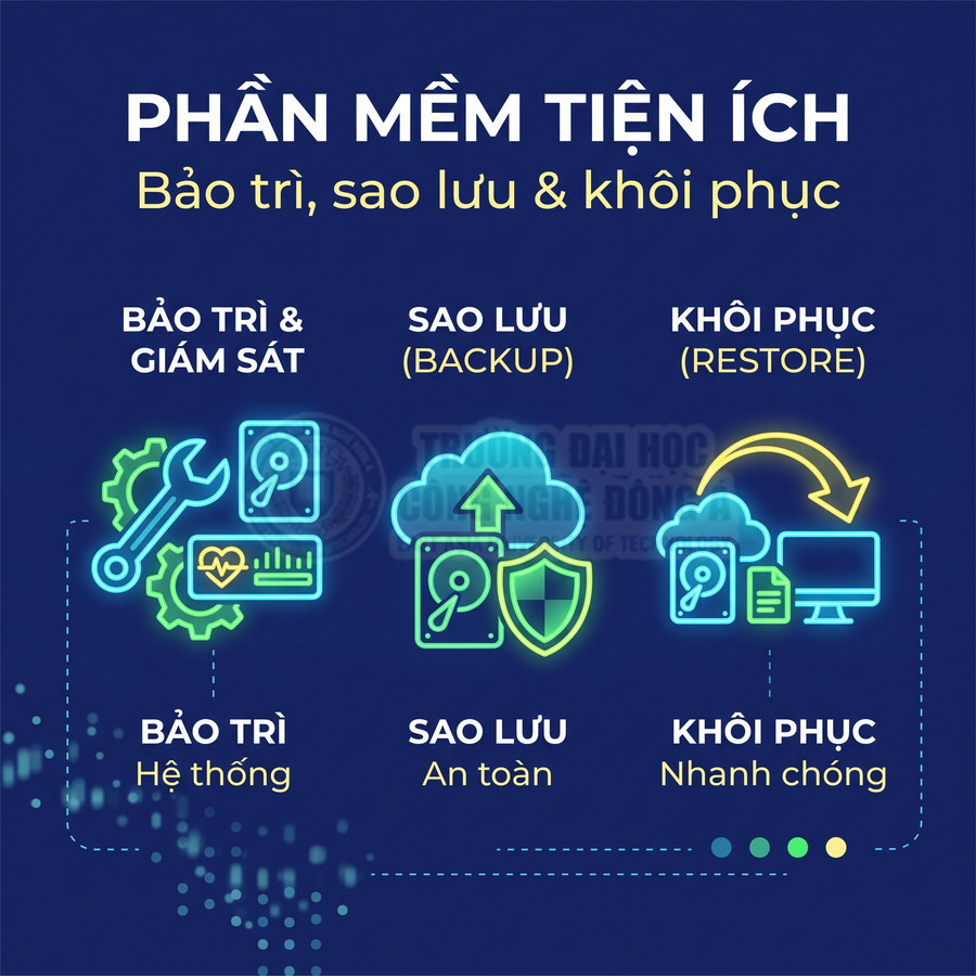 Phần mềm tiện ích hỗ trợ bảo trì hệ thống, sao lưu dữ liệu an toàn và khôi phục nhanh chóng