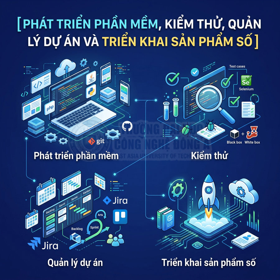 Minh họa quy trình phát triển phần mềm, kiểm thử, quản lý dự án bằng Jira và triển khai sản phẩm số