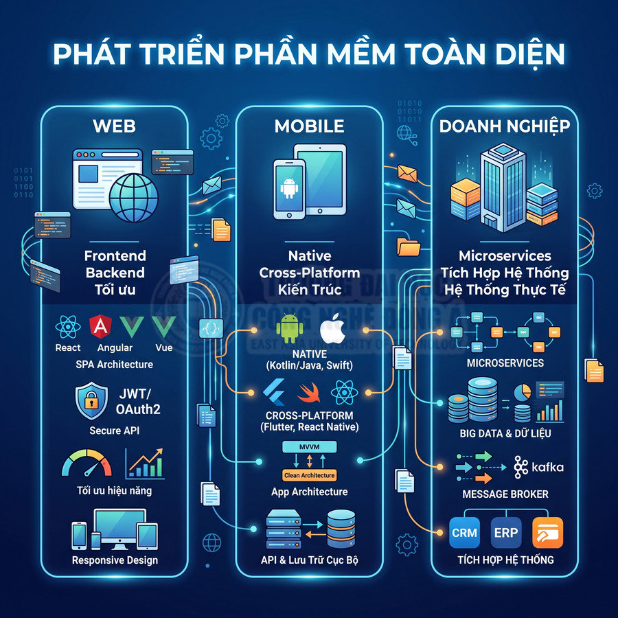 Mô hình phát triển phần mềm toàn diện cho web mobile và doanh nghiệp với các công nghệ hiện đại
