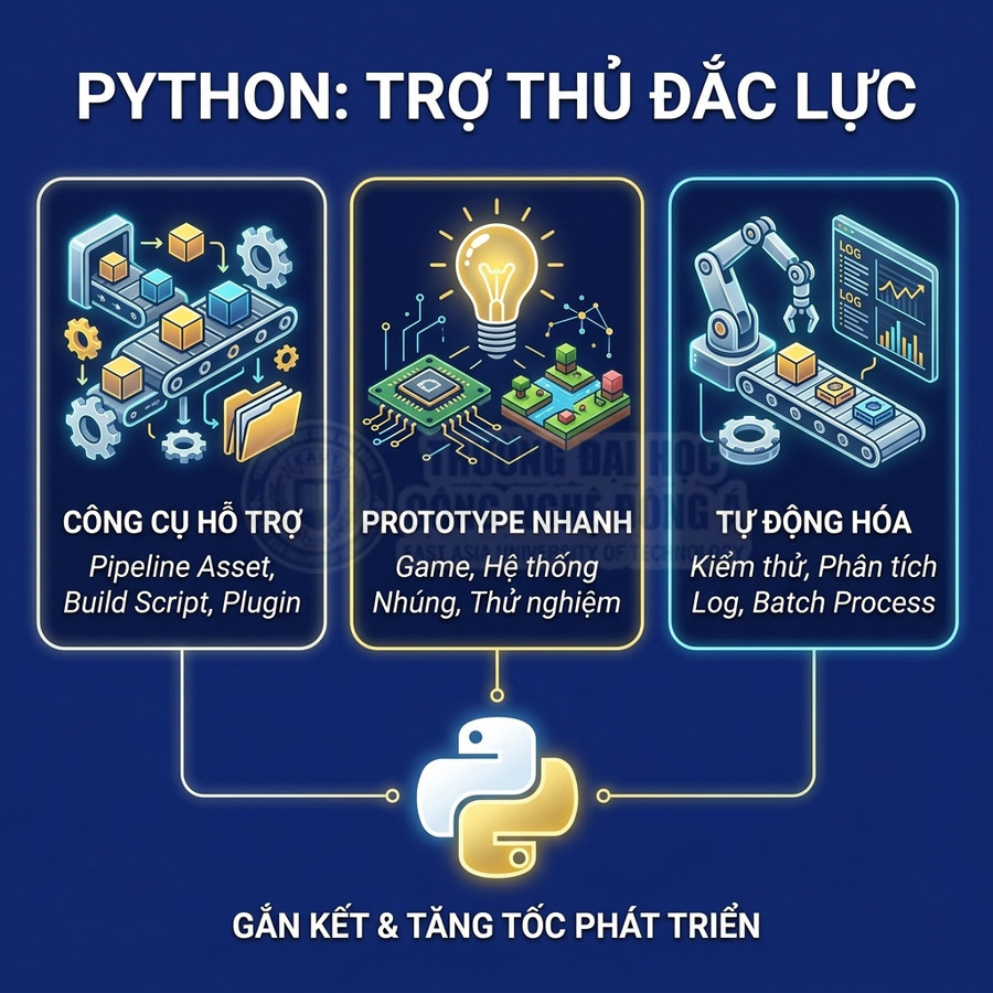 Ứng dụng Python trong công cụ hỗ trợ, prototype nhanh và tự động hóa để gắn kết và tăng tốc phát triển