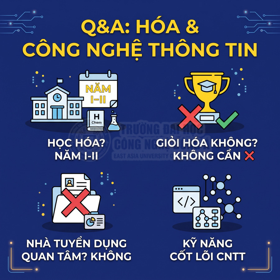 Q&A hóa và công nghệ thông tin, giải đáp học hóa, yêu cầu giỏi hóa, nhà tuyển dụng và kỹ năng cốt lõi CNTT