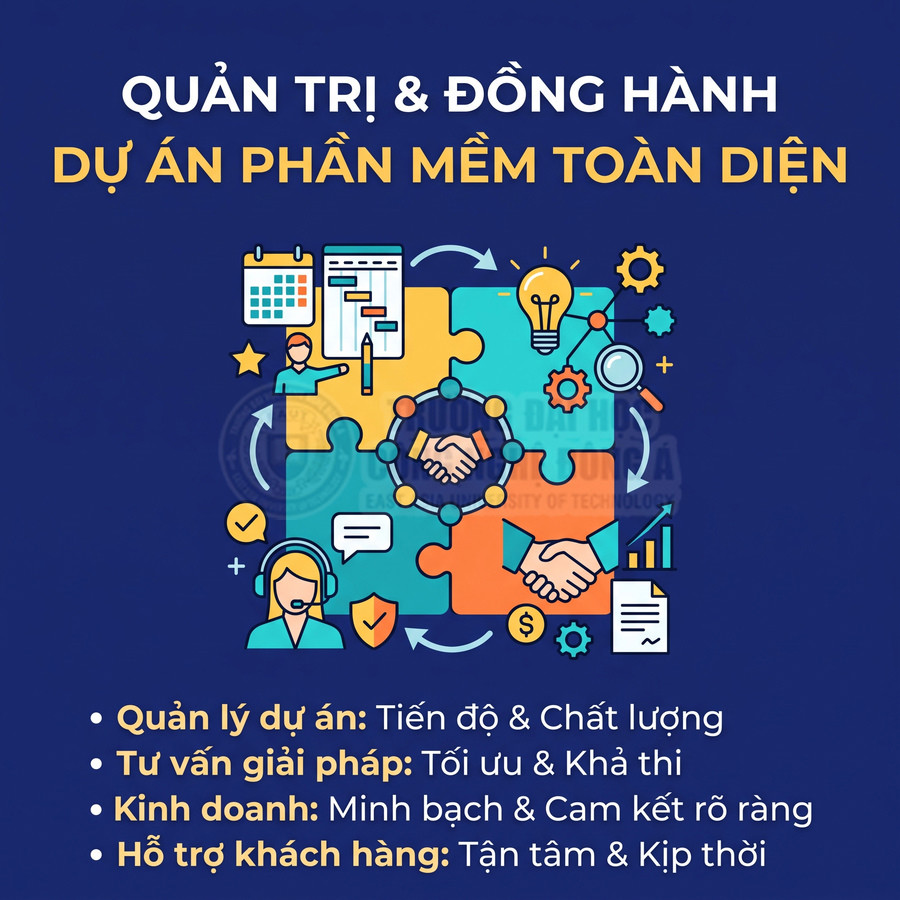 Dịch vụ quản trị và đồng hành dự án phần mềm với giải pháp tối ưu, hỗ trợ khách hàng tận tâm và đúng tiến độ