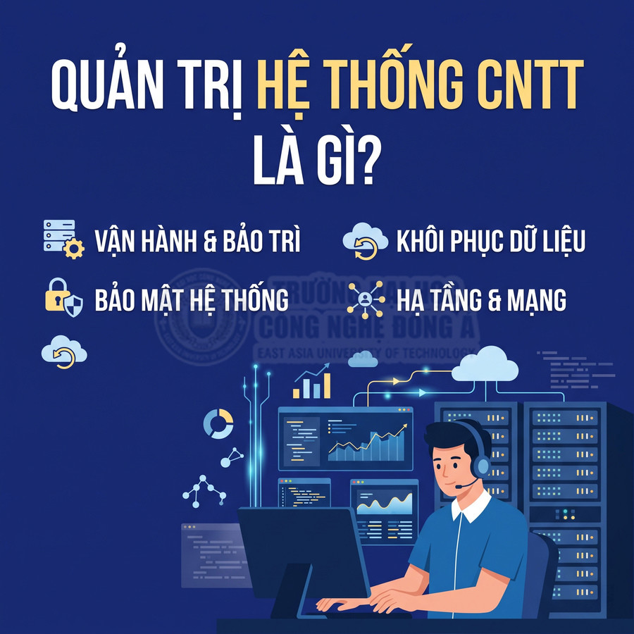 Quản trị hệ thống CNTT với nhân viên vận hành máy chủ, bảo mật mạng và khôi phục dữ liệu