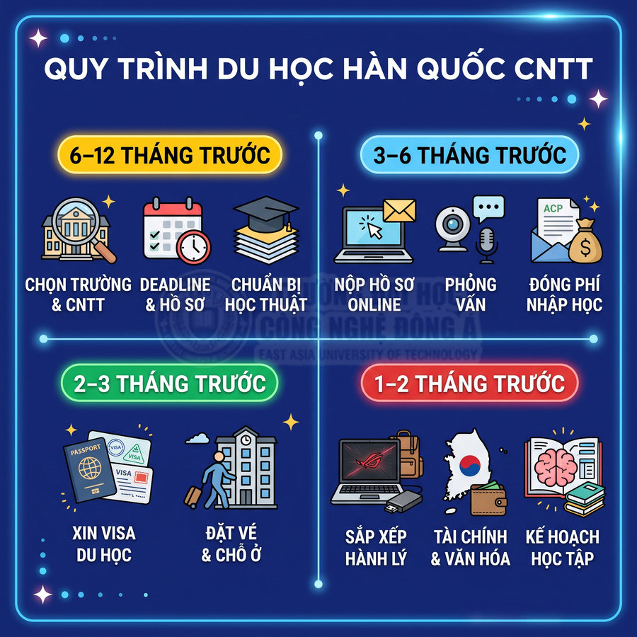 Quy trình từng bước chuẩn bị du học Hàn Quốc ngành CNTT từ chọn trường đến visa và kế hoạch học tập