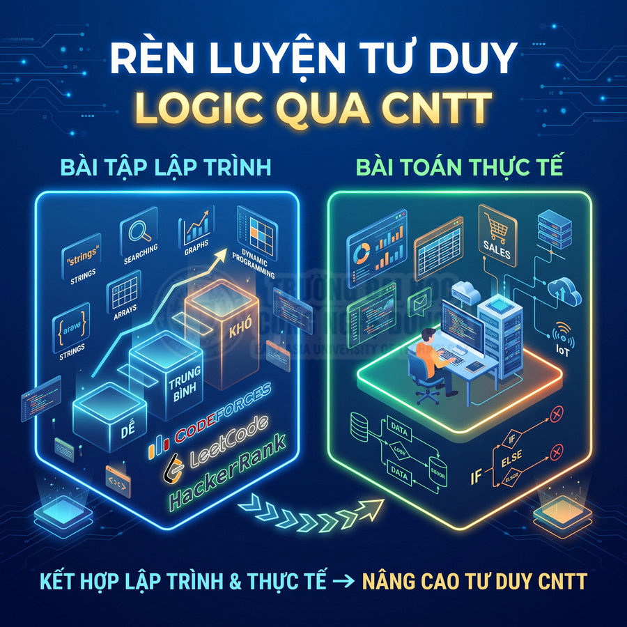 Thiết kế minh họa rèn luyện tư duy logic qua bài tập lập trình và bài toán thực tế trong CNTT