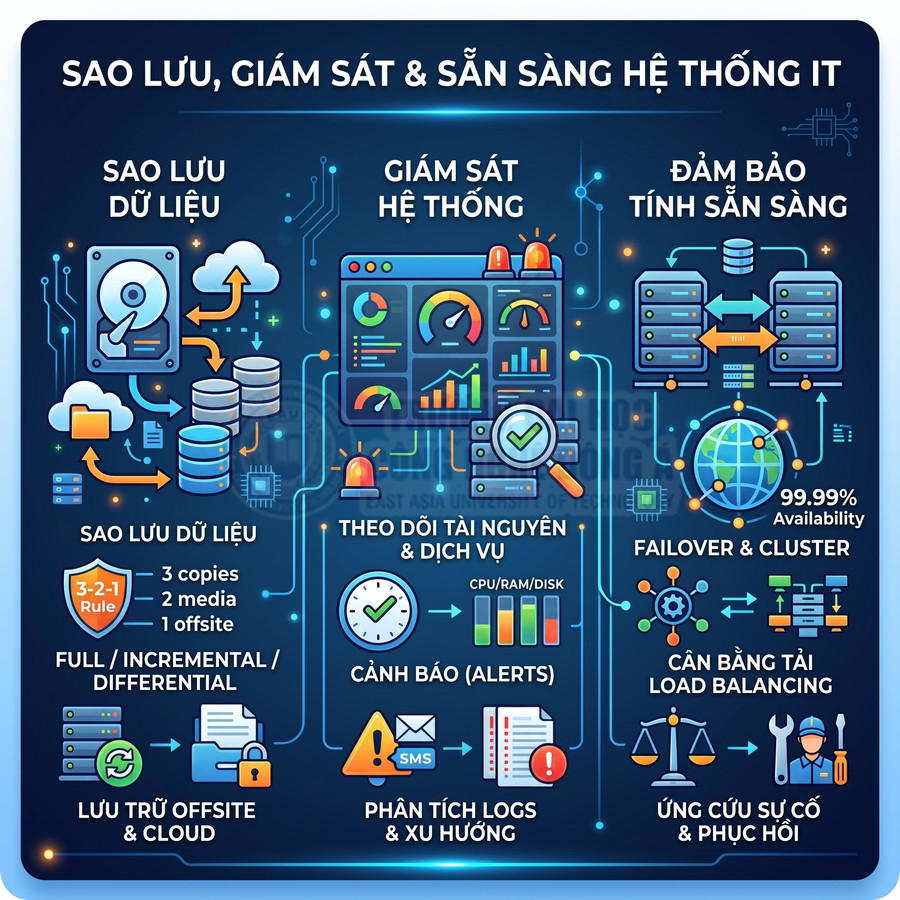 Giải pháp sao lưu dữ liệu, giám sát hệ thống và đảm bảo tính sẵn sàng cho hạ tầng IT doanh nghiệp