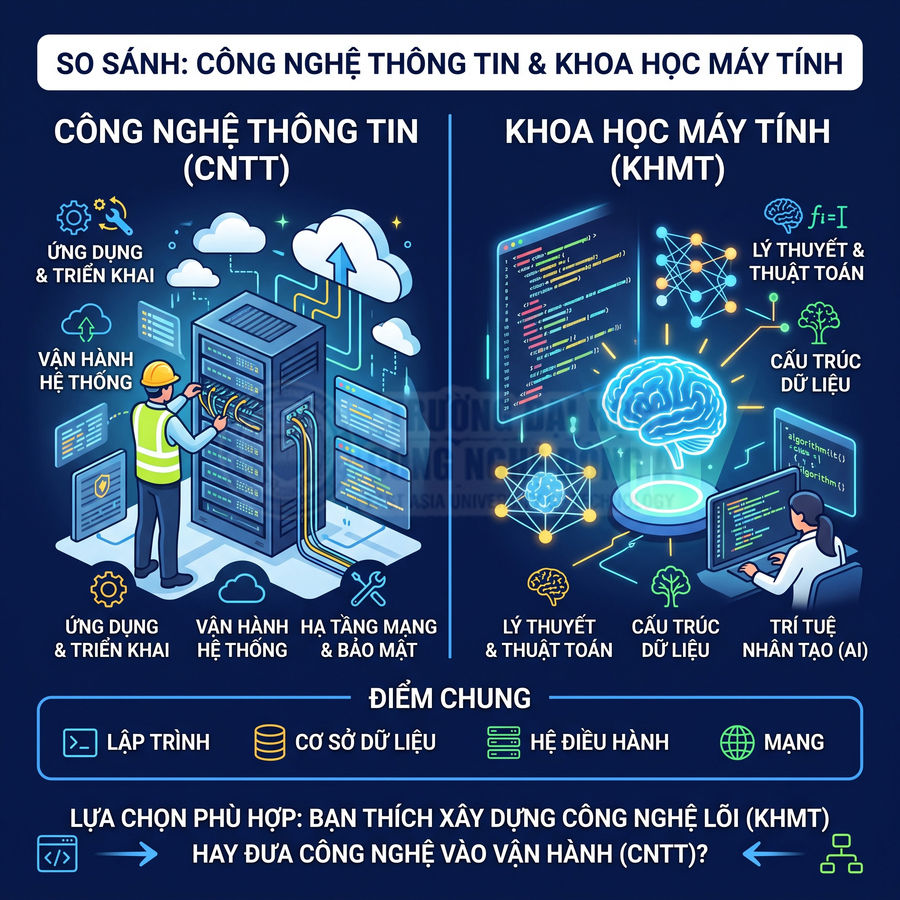 Công nghệ thông tin và khoa học máy tính khác nhau như thế nào?
