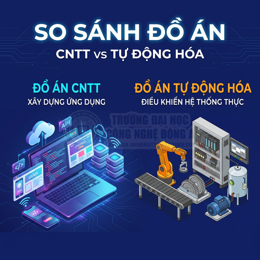 So sánh đồ án CNTT xây dựng ứng dụng với đồ án tự động hóa điều khiển hệ thống thực tế