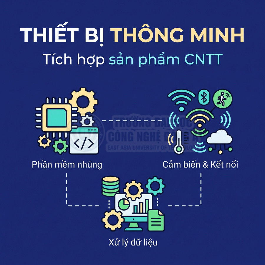 Thiết bị thông minh tích hợp phần mềm nhúng, cảm biến kết nối và xử lý dữ liệu