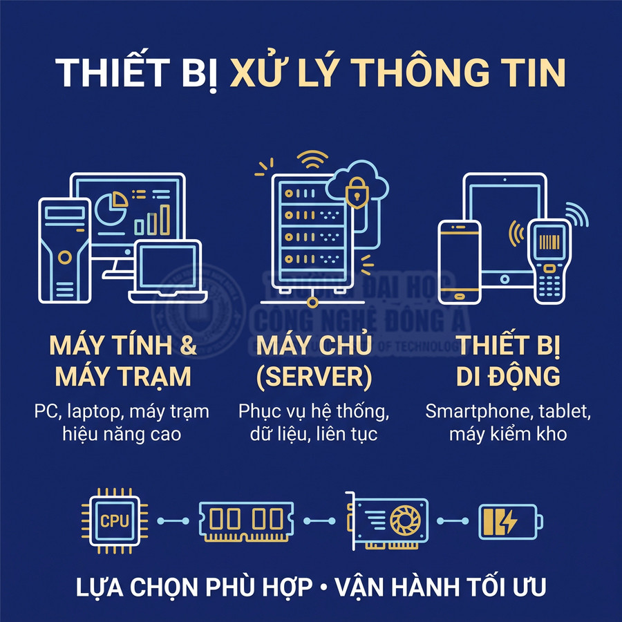 Máy tính và máy trạm, máy chủ, thiết bị di động cùng linh kiện CPU, RAM và card đồ họa
