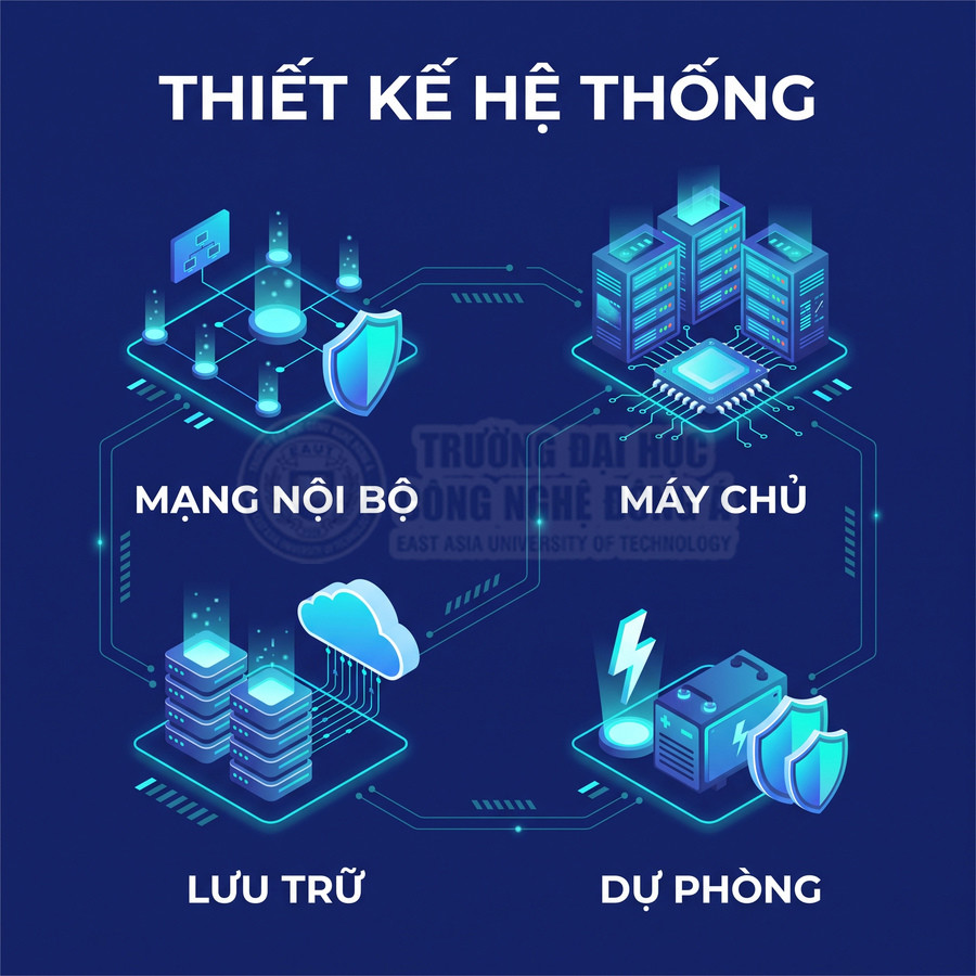 Thiết kế hệ thống mạng nội bộ, máy chủ, lưu trữ dữ liệu và thiết bị dự phòng