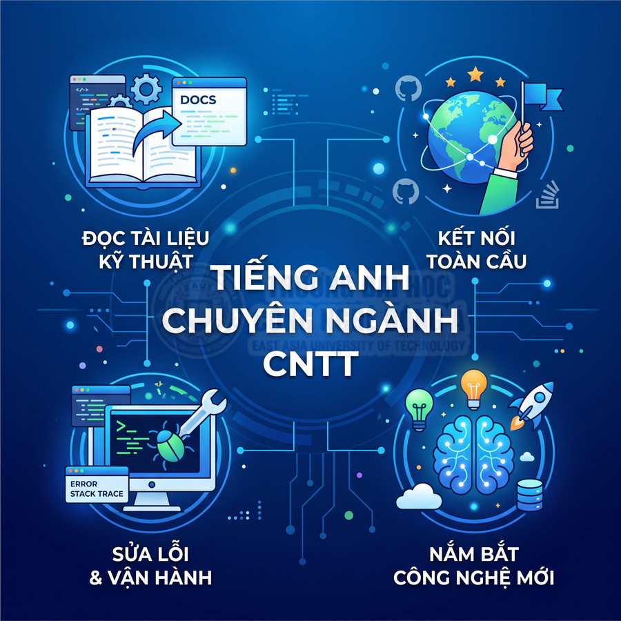 Tiếng Anh chuyên ngành CNTT giúp đọc tài liệu kỹ thuật, sửa lỗi vận hành, kết nối toàn cầu và nắm bắt công nghệ mới