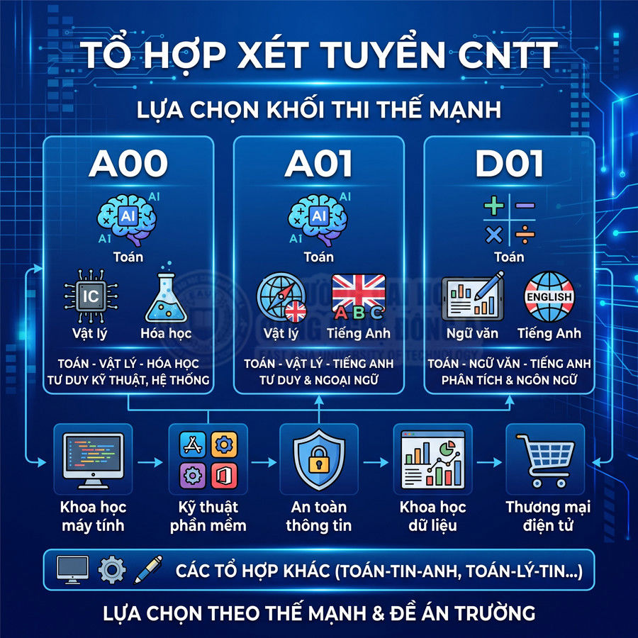 Ngành Công nghệ thông tin xét khối gì?