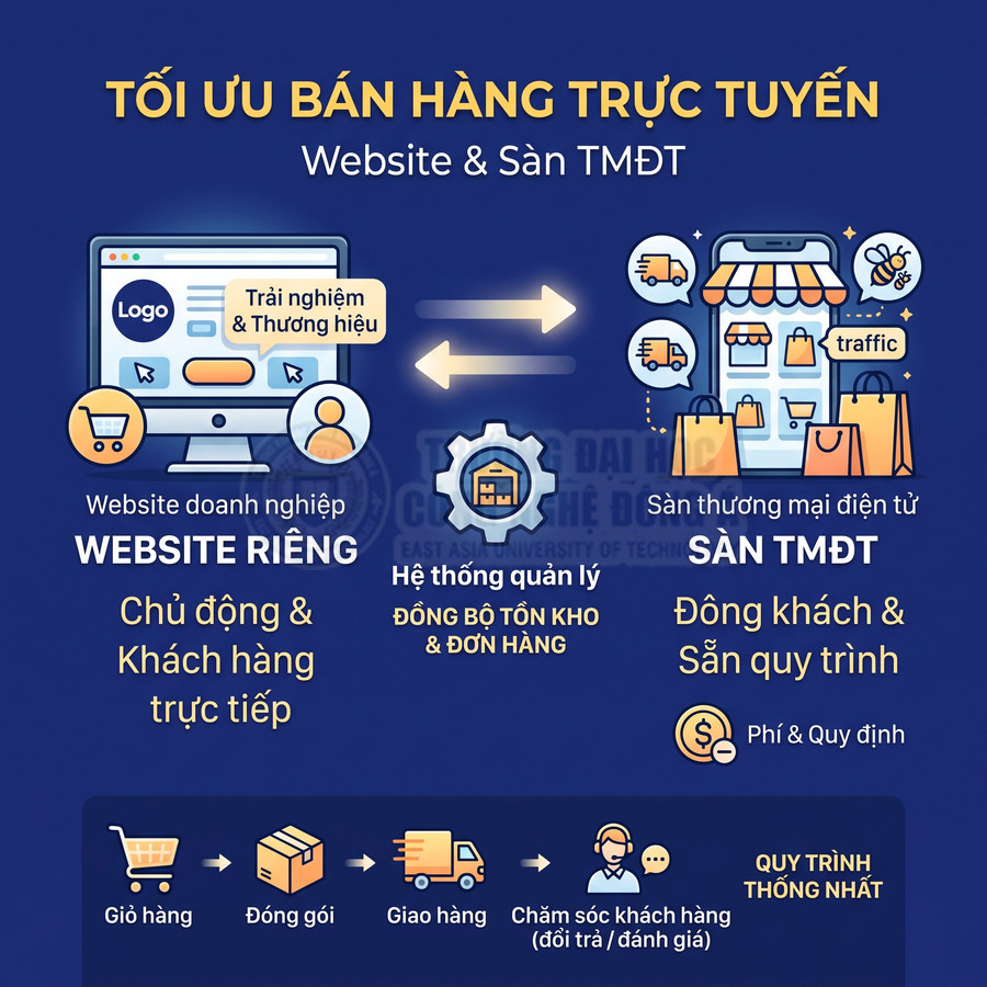 Giải pháp tối ưu bán hàng trực tuyến qua website riêng và sàn thương mại điện tử với hệ thống quản lý đồng bộ