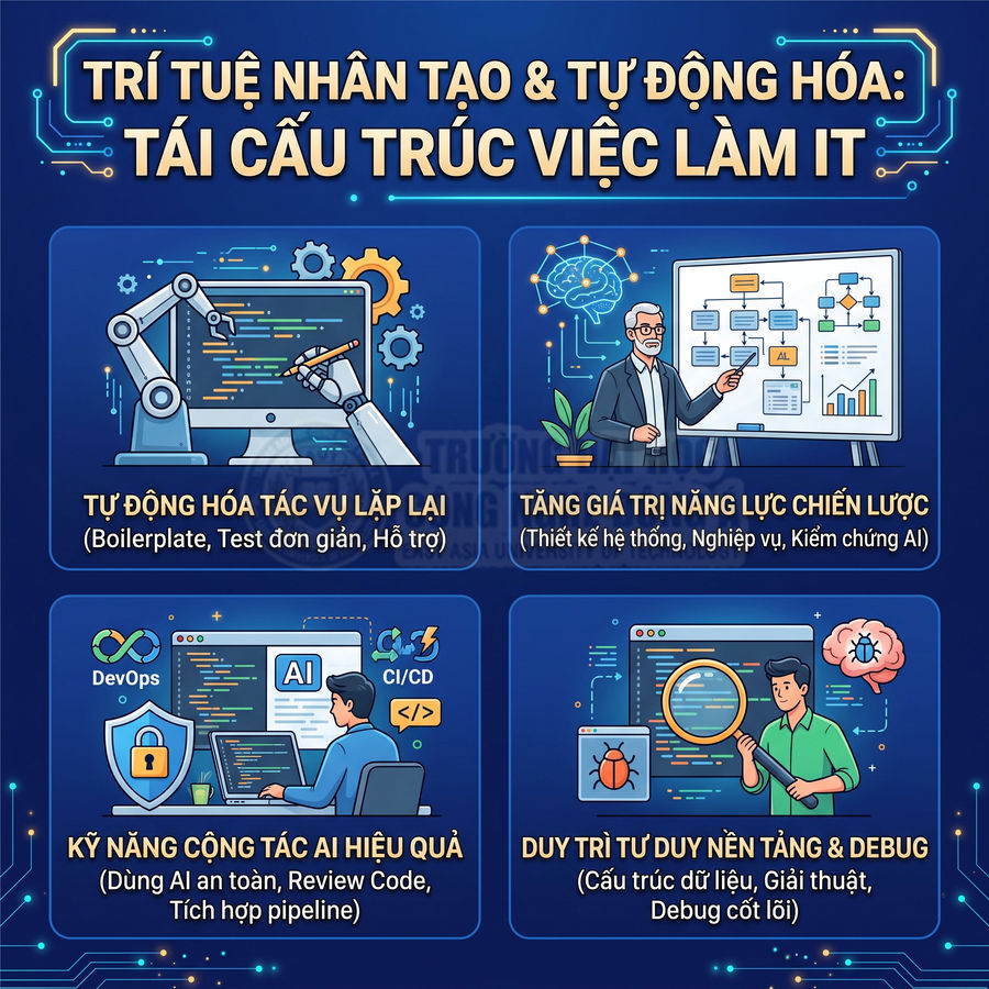 Trí tuệ nhân tạo và tự động hóa tái cấu trúc việc làm IT với các kỹ năng DevOps, debug và cộng tác AI