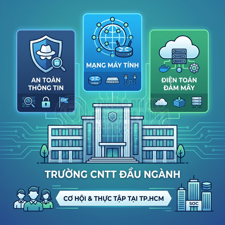 Trường CNTT đào tạo an toàn thông tin, mạng máy tính Cisco và điện toán đám mây, cơ hội thực tập tại TP.HCM