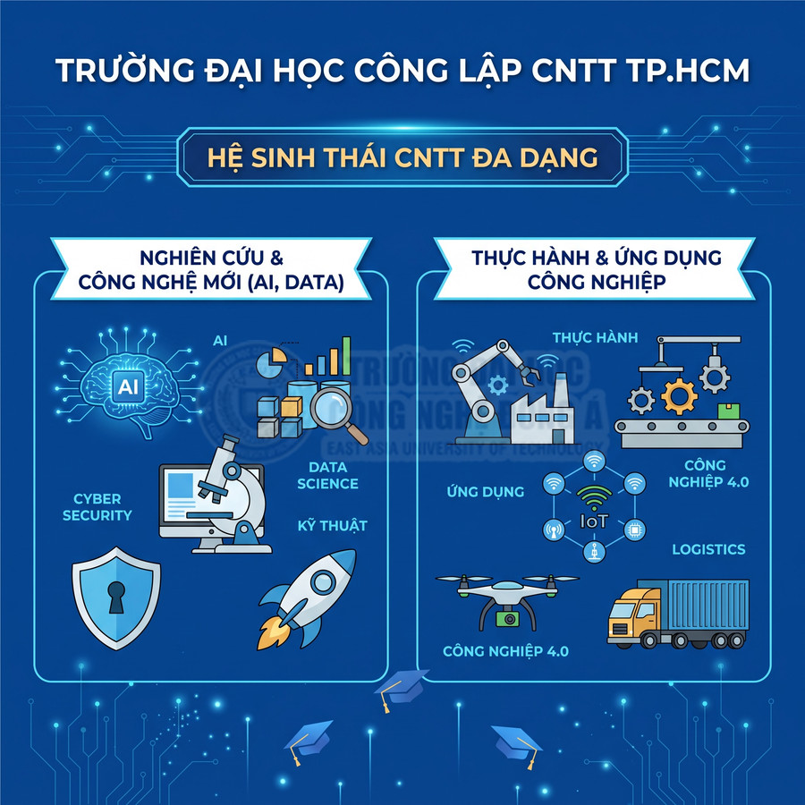 Trường đại học công lập CNTT TP.HCM giới thiệu hệ sinh thái CNTT đa dạng về AI, data, an ninh mạng, IoT, công nghiệp 4.0