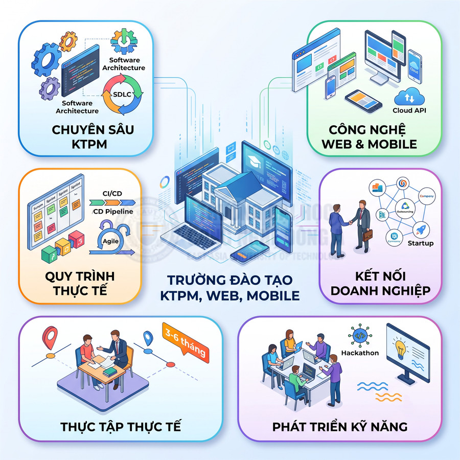 Trường đào tạo KTPM, lập trình web mobile với chương trình chuyên sâu, quy trình thực tế, thực tập và kết nối doanh nghiệp