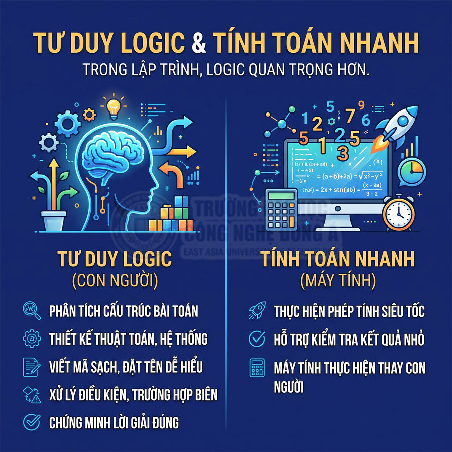 So sánh tư duy logic của con người và khả năng tính toán nhanh của máy tính trong lập trình