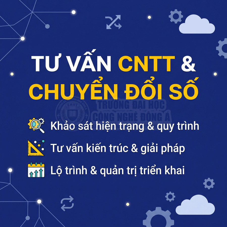 Dịch vụ tư vấn CNTT và chuyển đổi số với khảo sát quy trình, tư vấn giải pháp và lộ trình triển khai