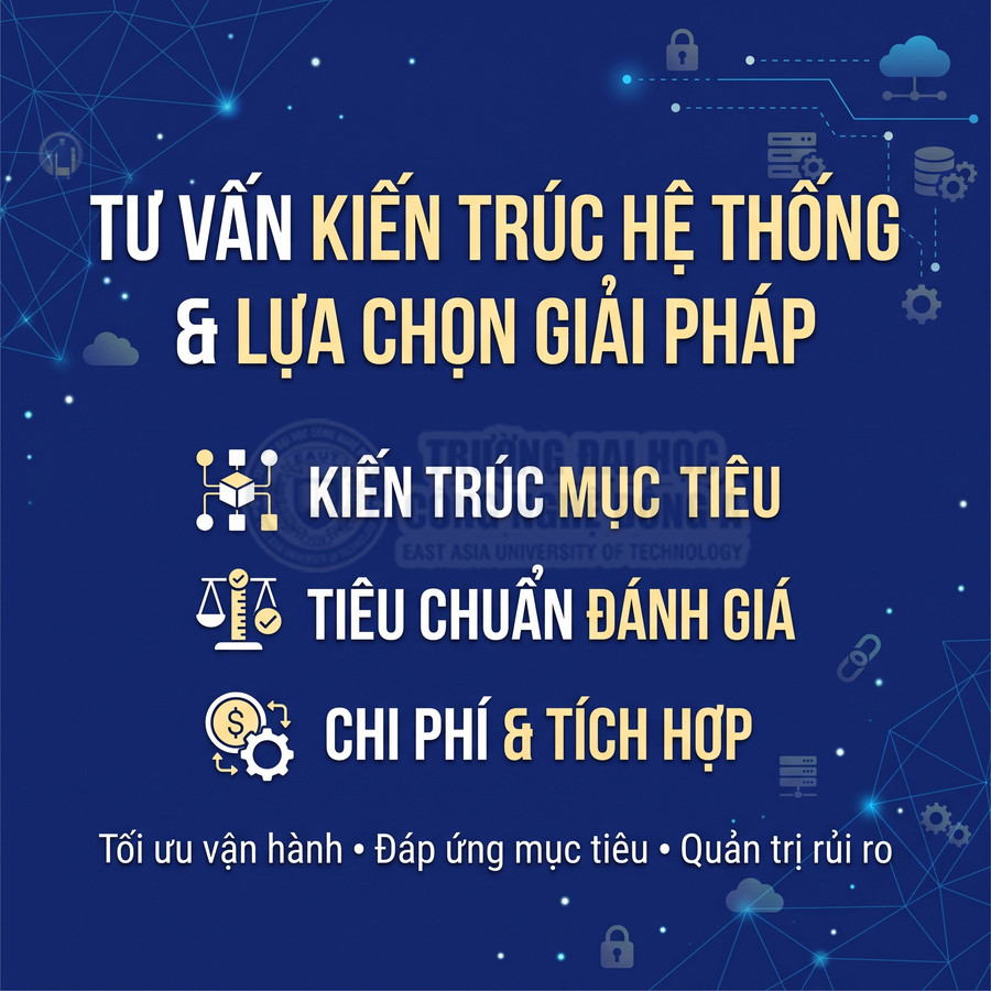 Tư vấn kiến trúc hệ thống và lựa chọn giải pháp, tối ưu chi phí, tích hợp và quản trị rủi ro