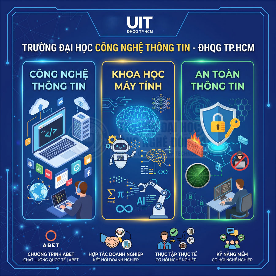 Tổng quan các ngành Công nghệ thông tin, Khoa học máy tính, An toàn thông tin tại UIT ĐHQG TP.HCM