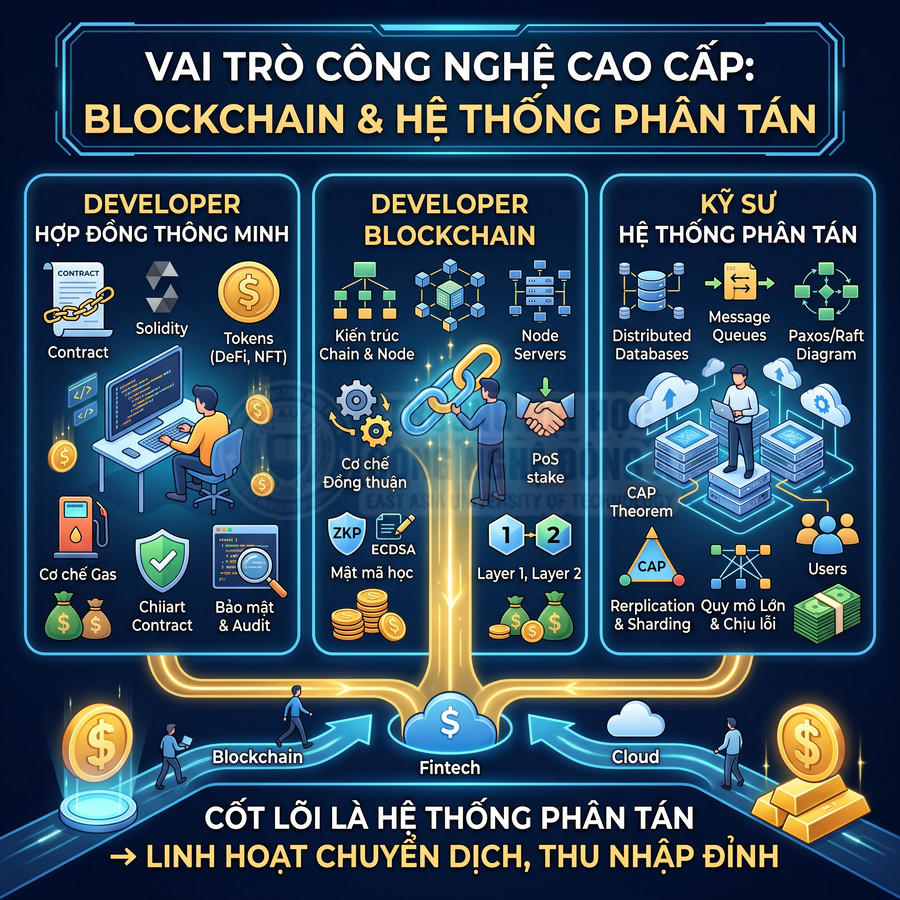 Vai trò công nghệ cao cấp blockchain và hệ thống phân tán cho developer và kỹ sư hệ thống