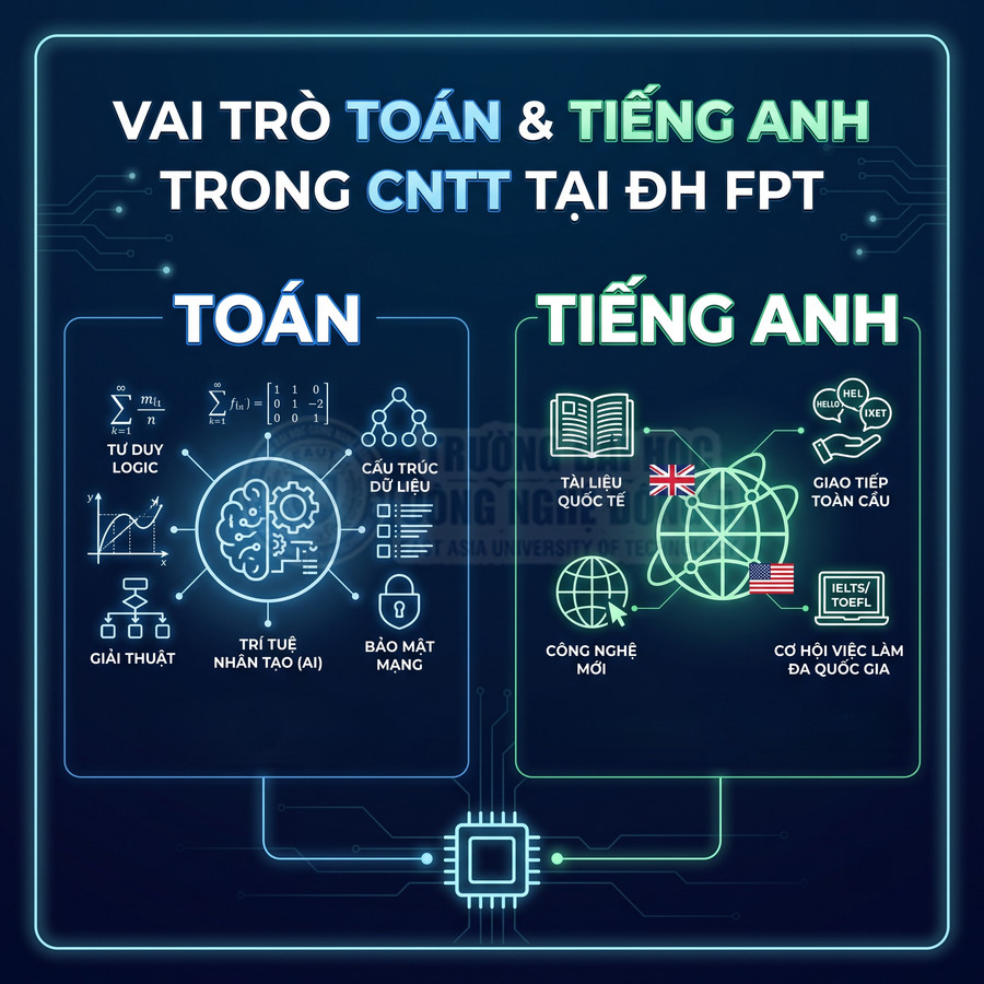 Vai trò môn Toán và Tiếng Anh trong ngành công nghệ thông tin tại Đại học FPT