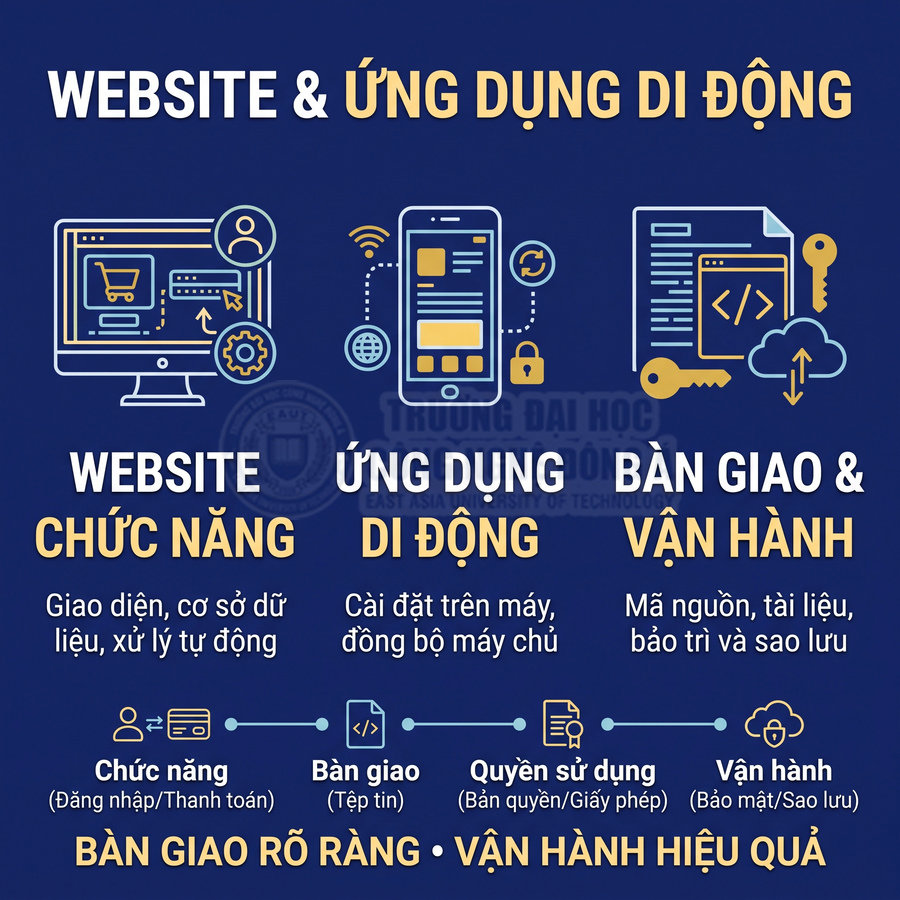 Dịch vụ thiết kế website và ứng dụng di động, bàn giao mã nguồn, quyền sử dụng và vận hành bảo trì 񟿿
