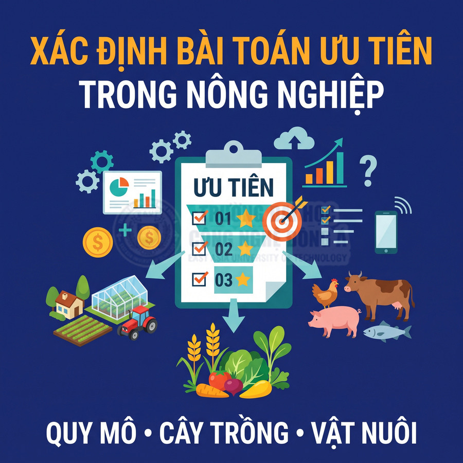 Tiêu chí xác định bài toán ưu tiên trong nông nghiệp gồm quy mô, cây trồng và vật nuôi