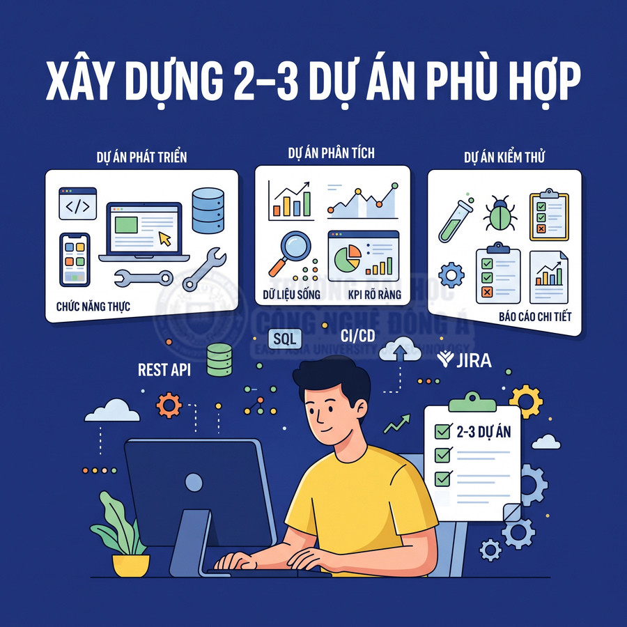 Minh họa lập trình viên xây dựng 2 3 dự án phát triển phân tích kiểm thử với REST API SQL CI CD JIRA