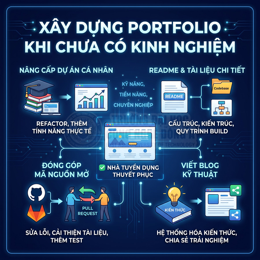 Hướng dẫn xây dựng portfolio lập trình khi chưa có kinh nghiệm với dự án cá nhân, mã nguồn mở và blog kỹ thuật
