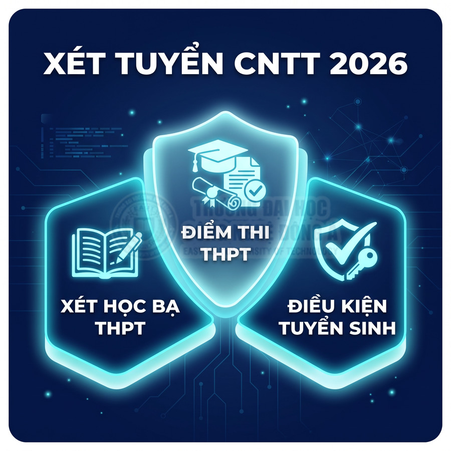 Xét tuyển ngành CNTT 2026 với điểm thi THPT, xét học bạ THPT và điều kiện tuyển sinh