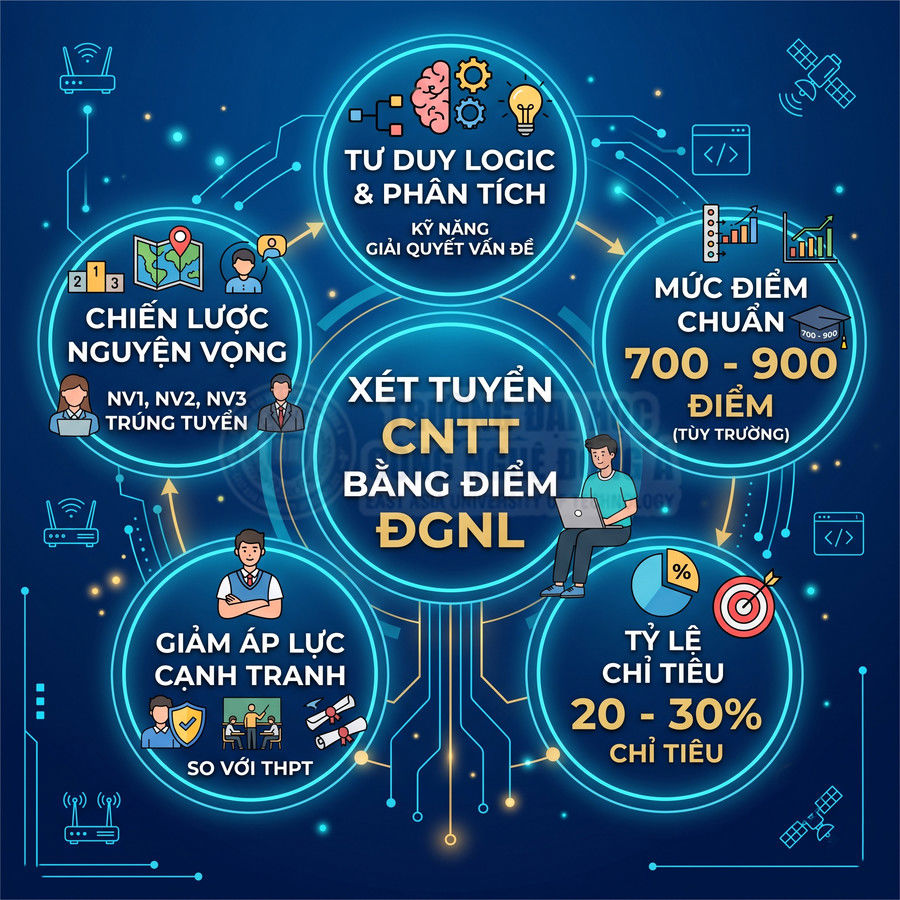 Xét tuyển ngành công nghệ thông tin bằng điểm đánh giá năng lực với các lợi ích và mức điểm chuẩn 700 đến 900