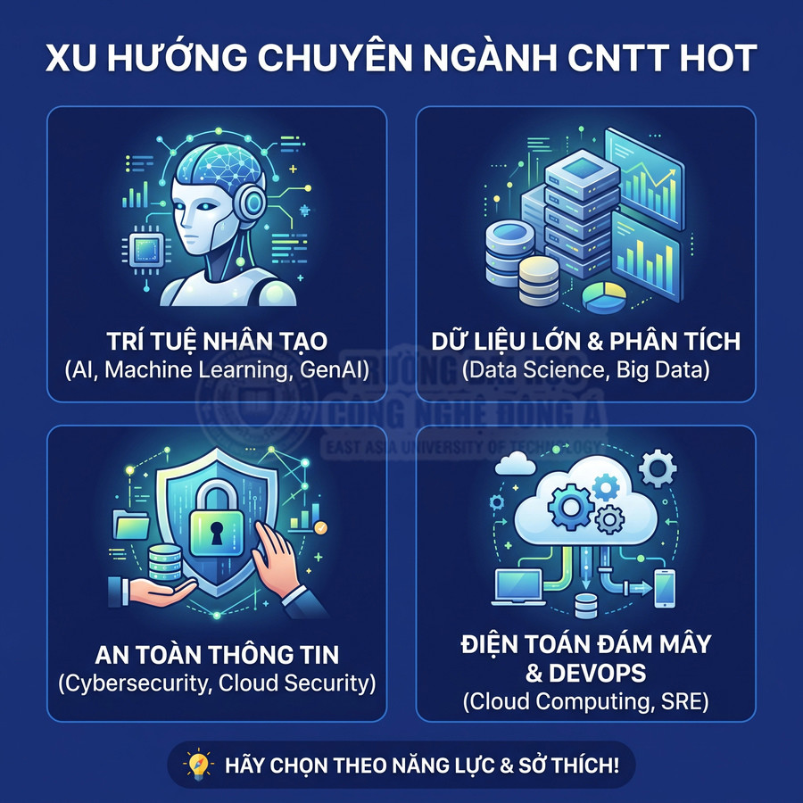 Ngành Công nghệ thông tin nào đang hot? Xu hướng chuyên ngành IT nên chọn