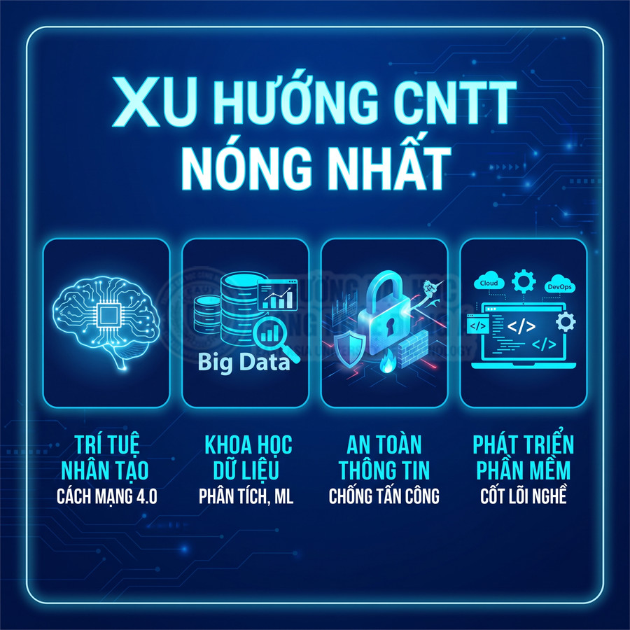 Xu hướng ngành CNTT với trí tuệ nhân tạo, big data, an toàn thông tin và phát triển phần mềm
