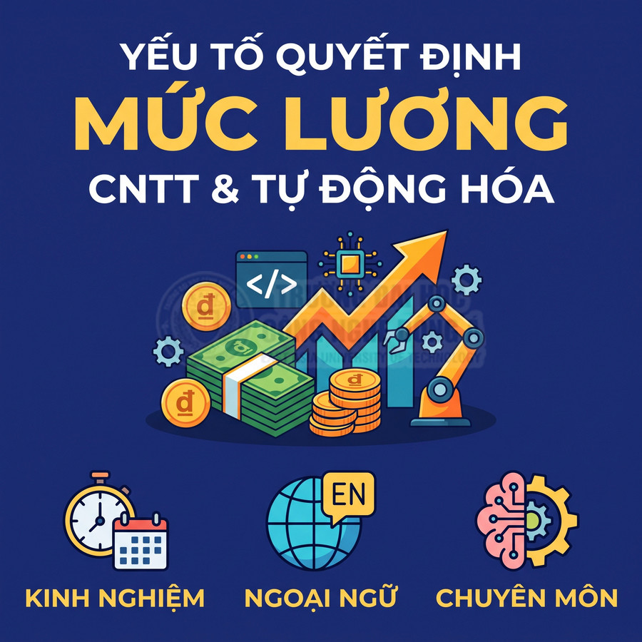 Các yếu tố quyết định mức lương ngành CNTT và tự động hóa gồm kinh nghiệm, ngoại ngữ và chuyên môn