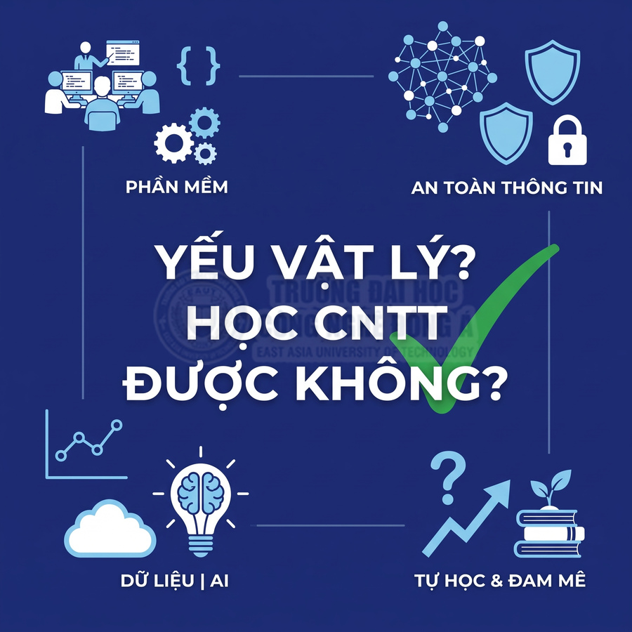 Yếu vật lý có học công nghệ thông tin được không với các hướng phần mềm, an toàn thông tin, dữ liệu AI, tự học và đam mê